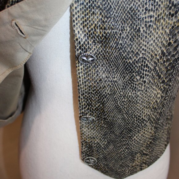 VINTAGE "BANJO" DALLAS TX FAUX SNAKESKIN VEST SZ - Picture 2 of 6